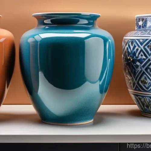 미술세라믹 분야 전문가 인터뷰 - Here are three image generation prompts in English, detailing various aspects of the modern ceramics...