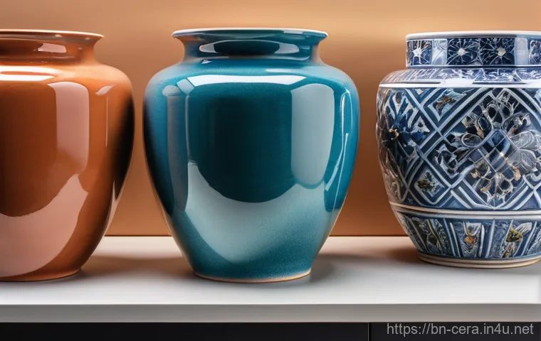 미술세라믹 분야 전문가 인터뷰 - Here are three image generation prompts in English, detailing various aspects of the modern ceramics...