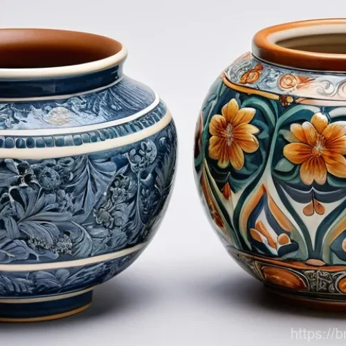 미술세라믹 경력 개발 팁 - Here are three detailed image prompts for generating ceramic art images, adhering to your specified ...