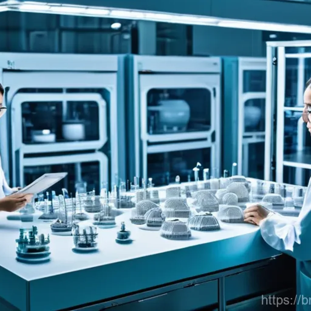 세라믹 직업 전망 - **Prompt:** A state-of-the-art ceramic research and development facility. Diverse engineers and scie...