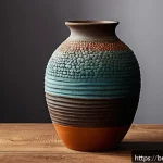 Home 20 세라믹 분야 최신 트렌드 - A handcrafted ceramic vase showcasing a unique blend of natural materials like fine stone powder and...